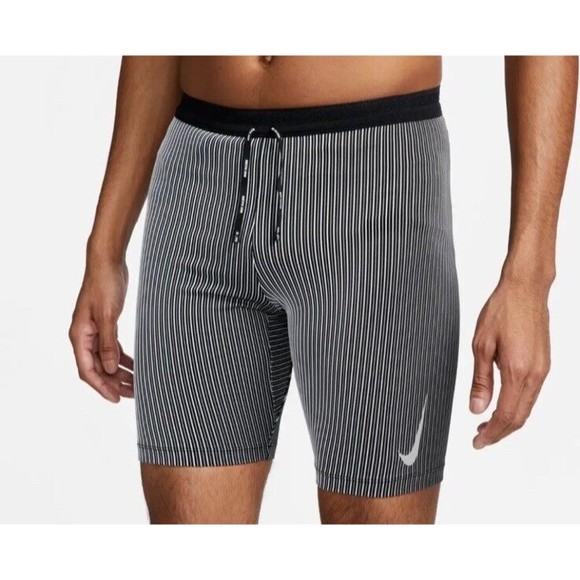 Men's L-XXL Nike Aeroswift Men’s Half Tights Black White DM4622-015